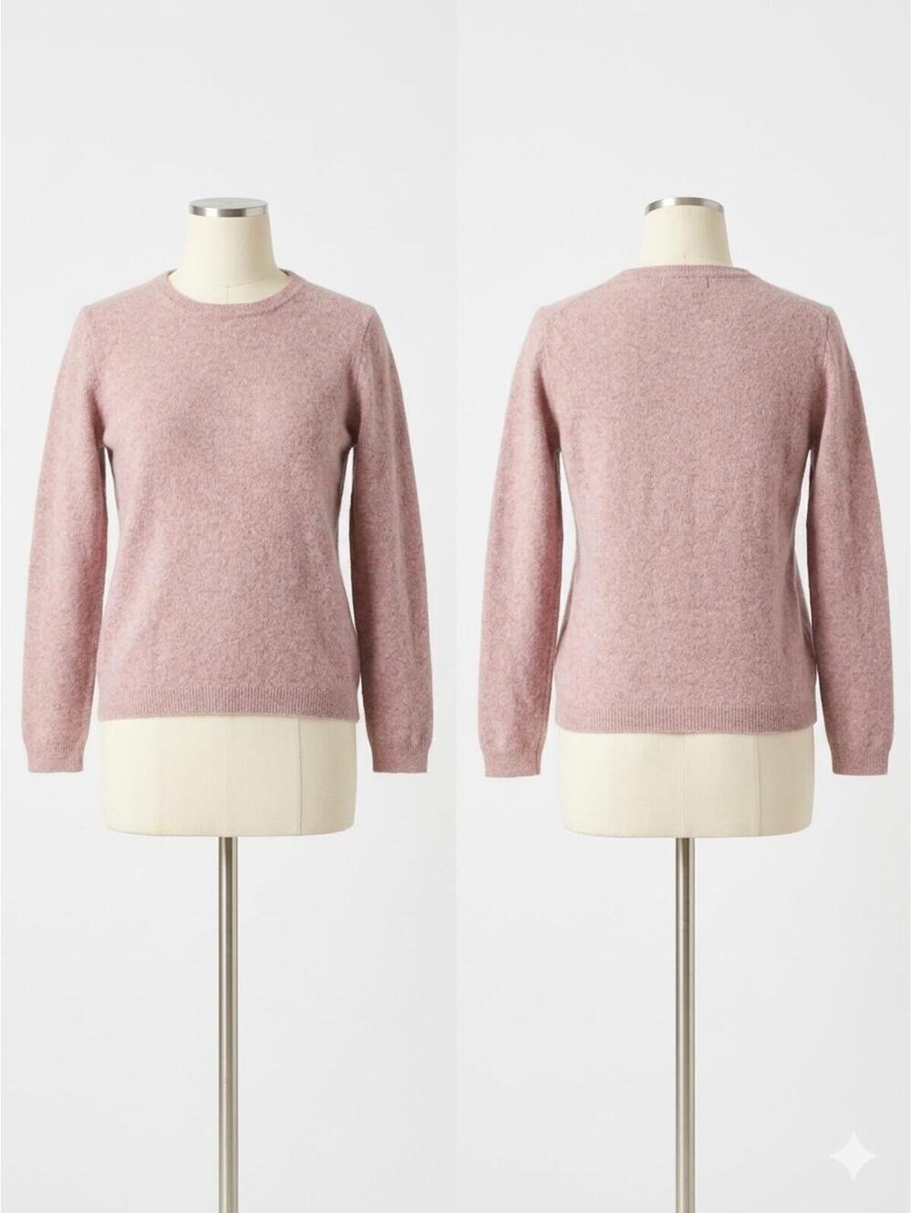 Tahari Luxe 100% Cashmere Sweater Girls XL Dusty Pink Rose Coquette Soft Luxury